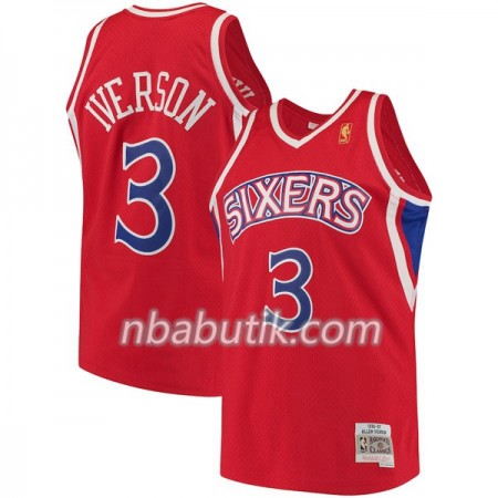 NBA Mænd Trøje Philadelphia 76ers Allen Iverson 3 Hardwood Classics Rød Swingman